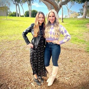 REVOLVE Purple and Cream Cowl Sweater